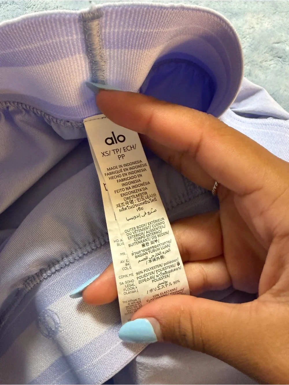 ALO Yoga Light Blue Athletic Mini Skirt